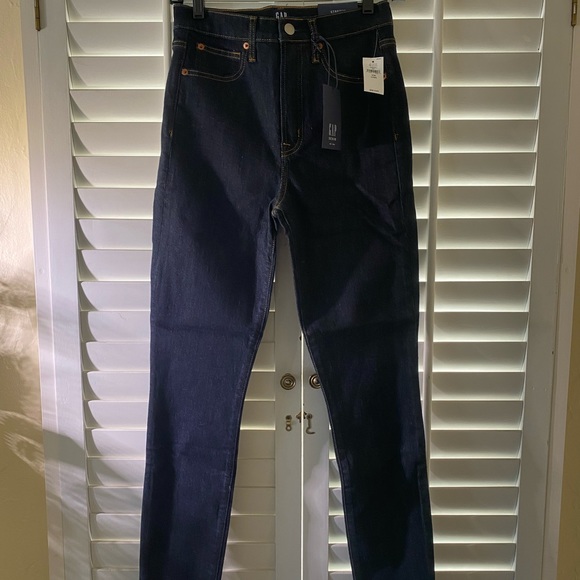 Gap Sky High True Skinny Jeans w Secret Smoothing Pockets (26 Long, Dark Rinse) - Picture 6 of 6